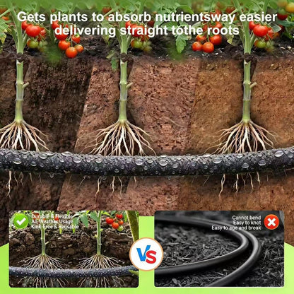 1/4 Soaker Hose Inch 100 FT, Irrigation for Vegetable Beds, Trees & Flowers