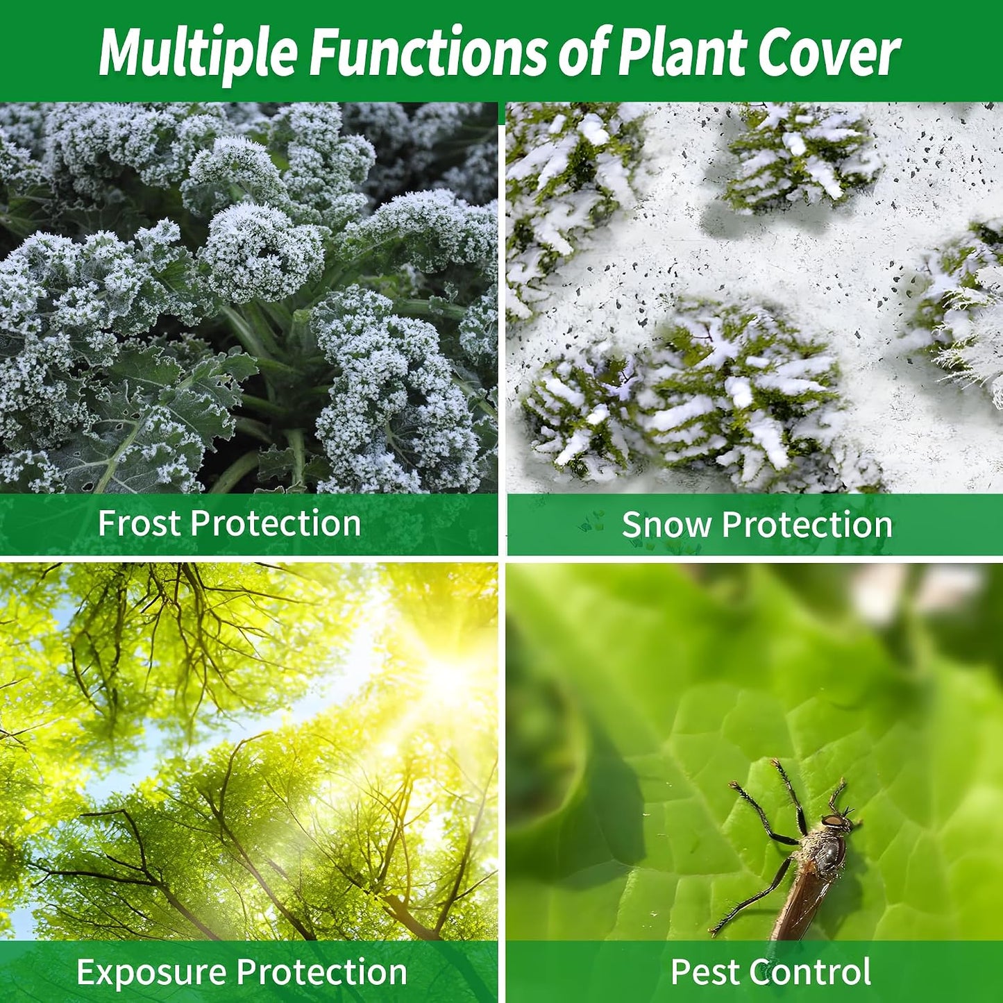 Plant Covers Freeze Protection, 10x50 FT Frost Cloths for Outdoor Plants, 0.9 oz/yd² Reusable Frost Blankets for Outdoor Plants, Row Covers for Vegetables Season Extension