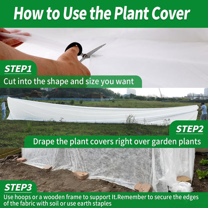 Plant Covers Freeze Protection, 10x50 FT Frost Cloths for Outdoor Plants, 0.9 oz/yd² Reusable Frost Blankets for Outdoor Plants, Row Covers for Vegetables Season Extension