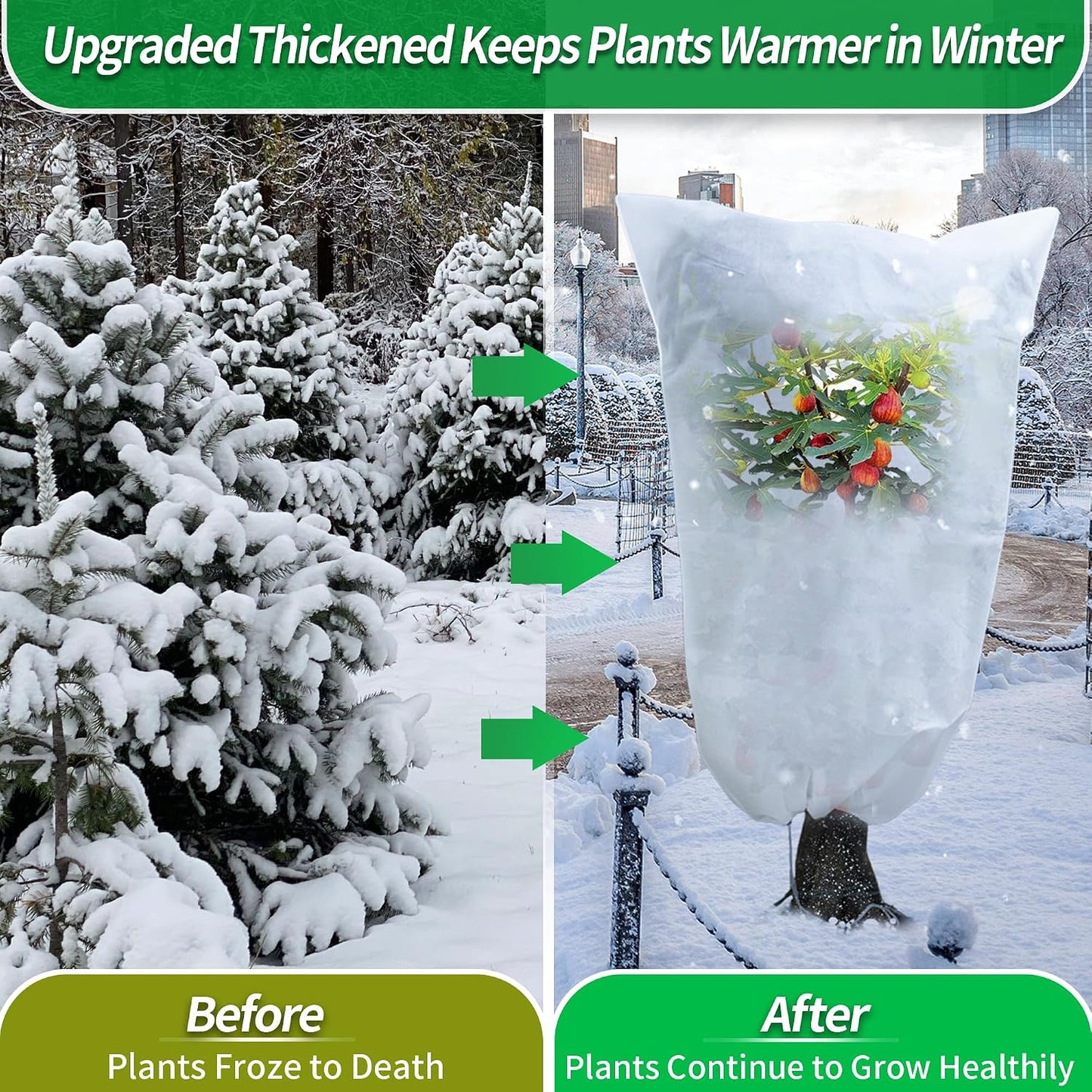 Plant Covers Freeze Protection, 10x50 FT Frost Cloths for Outdoor Plants, 0.9 oz/yd² Reusable Frost Blankets for Outdoor Plants, Row Covers for Vegetables Season Extension