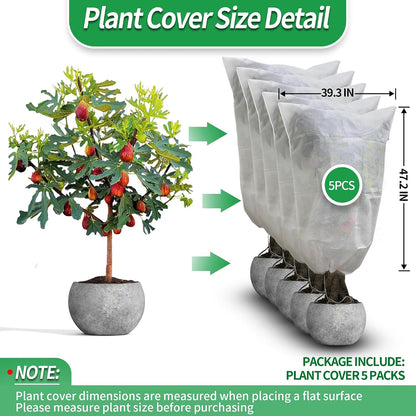 Plant Covers Freeze Protection, 10x50 FT Frost Cloths for Outdoor Plants, 0.9 oz/yd² Reusable Frost Blankets for Outdoor Plants, Row Covers for Vegetables Season Extension