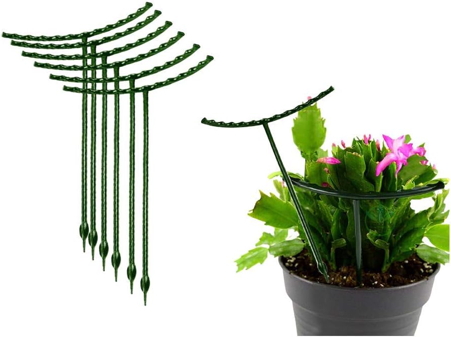 8 Pack Small Plant Support Plant Stakes, Adjustable Garden Single Stem Support Stake, Planter Support Ring for Orchid, Rose, Peony, Peppers and More, 12 inch