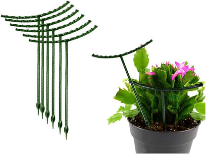 8 Pack Small Plant Support Plant Stakes, Adjustable Garden Single Stem Support Stake, Planter Support Ring for Orchid, Rose, Peony, Peppers and More, 12 inch