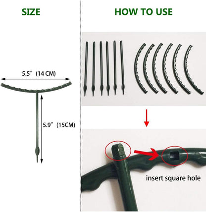8 Pack Small Plant Support Plant Stakes, Adjustable Garden Single Stem Support Stake, Planter Support Ring for Orchid, Rose, Peony, Peppers and More, 12 inch