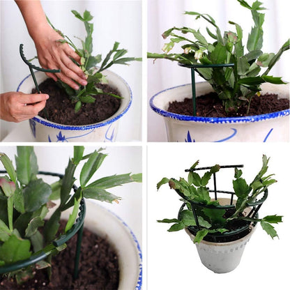 8 Pack Small Plant Support Plant Stakes, Adjustable Garden Single Stem Support Stake, Planter Support Ring for Orchid, Rose, Peony, Peppers and More, 12 inch