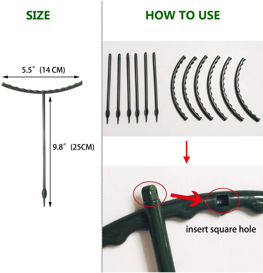 8 Pack Small Plant Support Plant Stakes, Adjustable Garden Single Stem Support Stake, Planter Support Ring for Orchid, Rose, Peony, Peppers and More, 12 inch