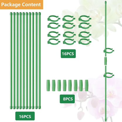 8 Pack Small Plant Support Plant Stakes, Adjustable Garden Single Stem Support Stake, Planter Support Ring for Orchid, Rose, Peony, Peppers and More, 12 inch