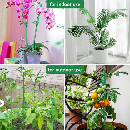 8 Pack Small Plant Support Plant Stakes, Adjustable Garden Single Stem Support Stake, Planter Support Ring for Orchid, Rose, Peony, Peppers and More, 12 inch