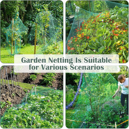 13Ft x 33Ft Anti Bird Netting Protection Mesh Garden Netting Seedlings Plants Flowers Fruit Trees Vegetables from Rodents Deer Reusable Fencing, Green