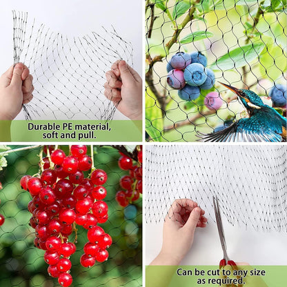 13Ft x 33Ft Anti Bird Netting Protection Mesh Garden Netting Seedlings Plants Flowers Fruit Trees Vegetables from Rodents Deer Reusable Fencing, Green