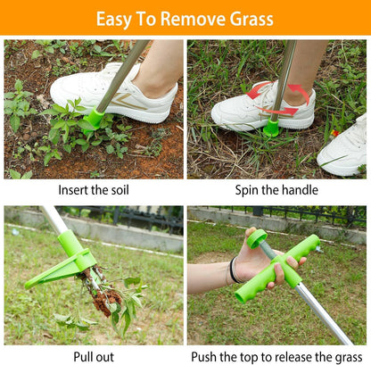 Weed Puller Tool, Stand Up Heavy Duty Manual 3 Claws Weed Remover Tool Root Pulling Tool Picker Grabber with Foot Pedal for Dandelion Effortless Garden Weed Removal