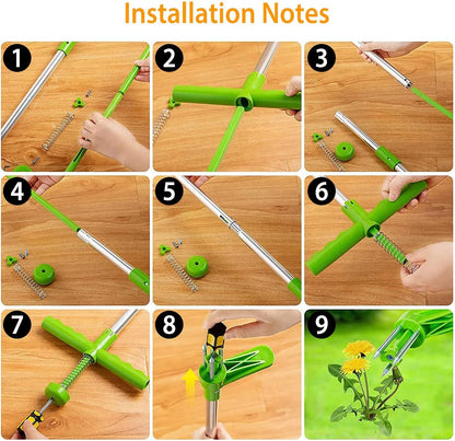 Weed Puller Tool, Stand Up Heavy Duty Manual 3 Claws Weed Remover Tool Root Pulling Tool Picker Grabber with Foot Pedal for Dandelion Effortless Garden Weed Removal