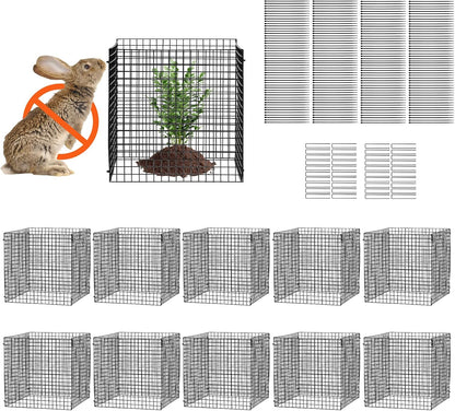 Tomato Cages, 11.8" x 11.8" x 46.1", 10 Packs Square Plant Support Cages, Silver PVC-Coated Steel Tomato Towers for Climbing Vegetables, Plants, Flowers, Fruits