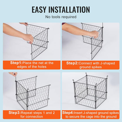 Tomato Cages, 11.8" x 11.8" x 46.1", 10 Packs Square Plant Support Cages, Silver PVC-Coated Steel Tomato Towers for Climbing Vegetables, Plants, Flowers, Fruits