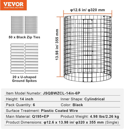 Tomato Cages, 11.8" x 11.8" x 46.1", 10 Packs Square Plant Support Cages, Silver PVC-Coated Steel Tomato Towers for Climbing Vegetables, Plants, Flowers, Fruits