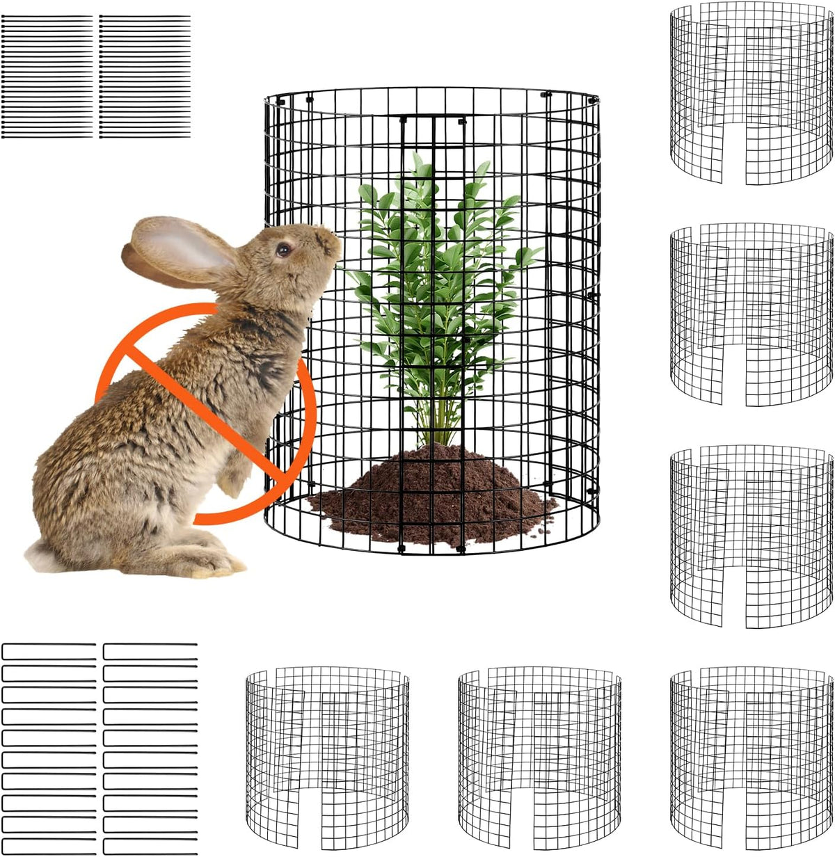 Tomato Cages, 11.8" x 11.8" x 46.1", 10 Packs Square Plant Support Cages, Silver PVC-Coated Steel Tomato Towers for Climbing Vegetables, Plants, Flowers, Fruits