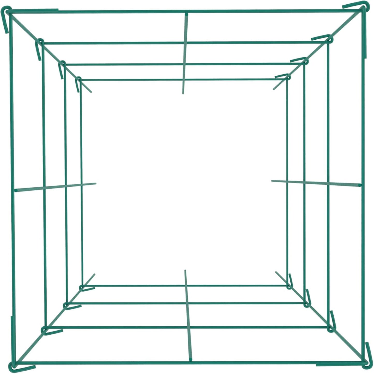 Tomato Cages, 11.8" x 11.8" x 46.1", 10 Packs Square Plant Support Cages, Silver PVC-Coated Steel Tomato Towers for Climbing Vegetables, Plants, Flowers, Fruits