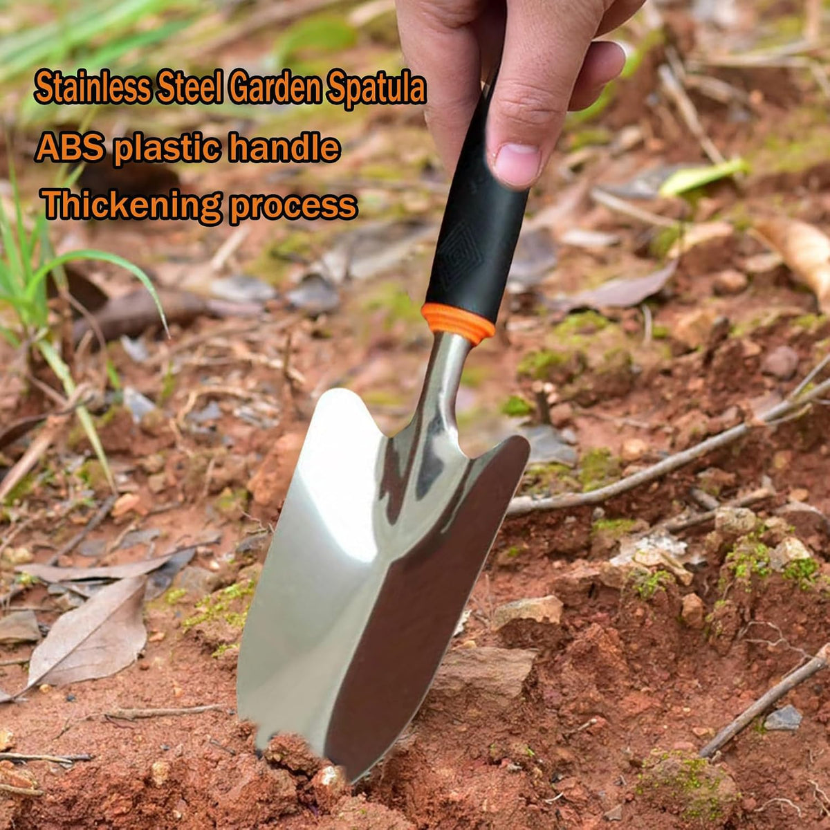 Garden Trowel Stainless Soft Grip, Heavy Pointed Shovel for Plant Dig Wee