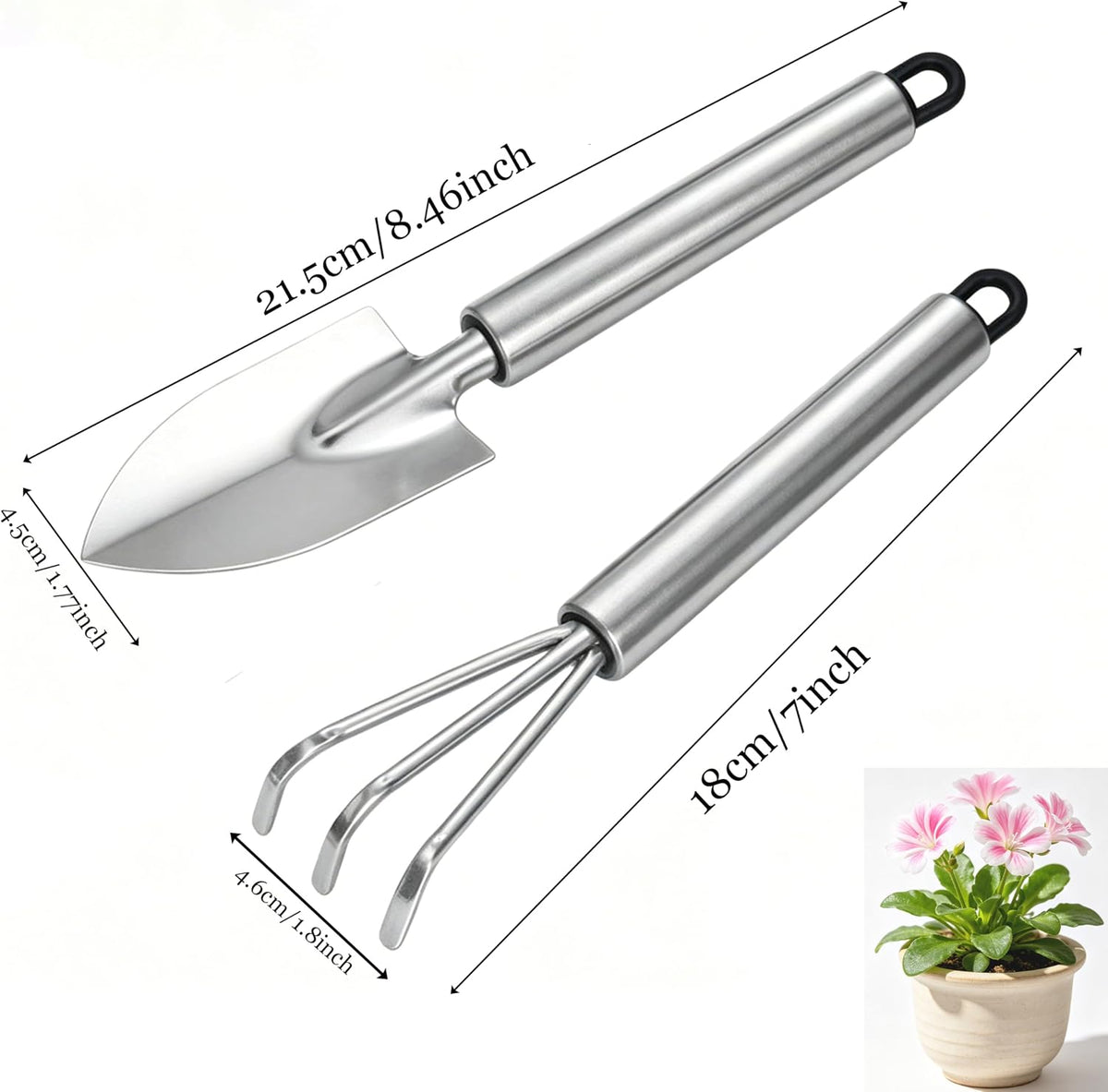 Garden Trowel Stainless Soft Grip, Heavy Pointed Shovel for Plant Dig Wee