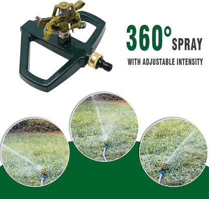 Metal Impact Lawn Sprinkler for Yard and Large Area, Adjustable Coverage up to 5,800 Sq. ft with Zinc Base and Metal Construction