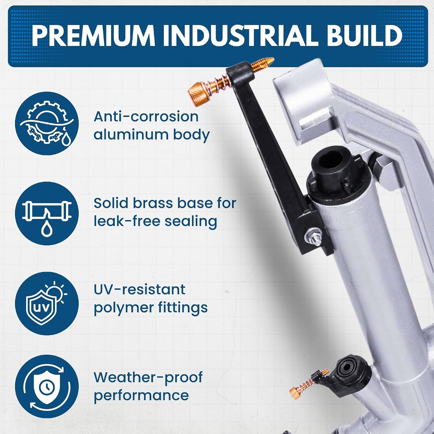 RK-67 1-1/2" FNPT Impact Mini-Gun Sprinkler with Nozzle Set - (12, 14, 16 mm) x 5 mm, NPT Female, 103.3 GSM Maximum Flow Rate