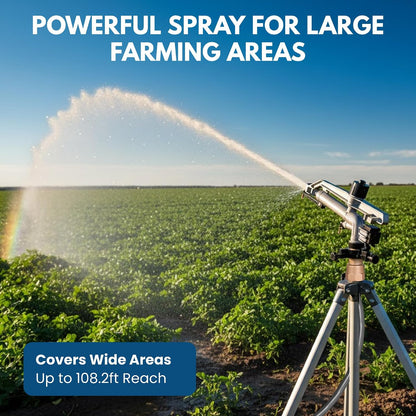 RK-67 1-1/2" FNPT Impact Mini-Gun Sprinkler with Nozzle Set - (12, 14, 16 mm) x 5 mm, NPT Female, 103.3 GSM Maximum Flow Rate