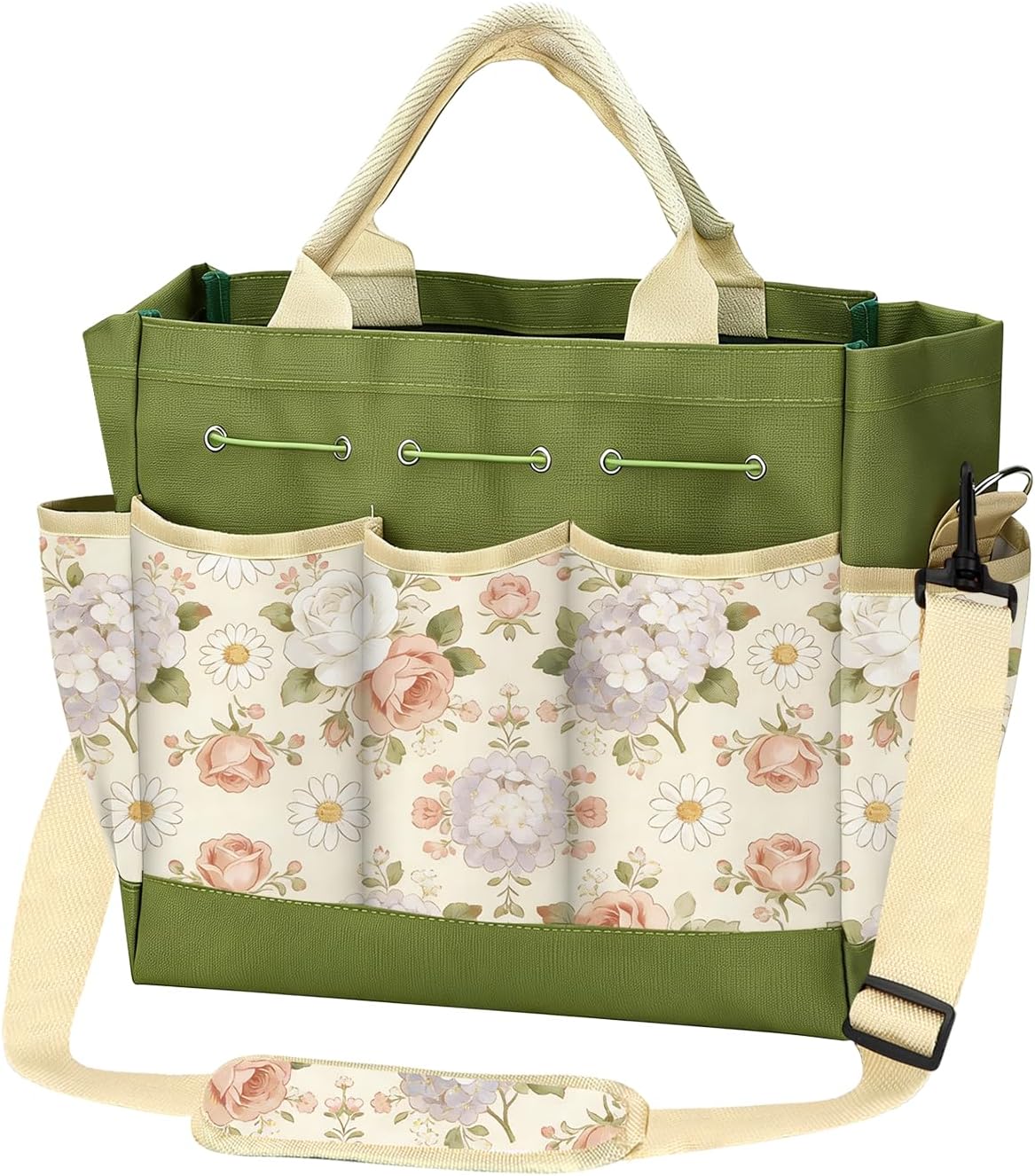 Gardening Tools Set with Floral Bag,Heavy Duty Stainless Steel Gardening Hand Tool with Rubber Non-Slip Handle,Gardening Gifts for Women Men, Mom, Dad,for Planting, Weeding & Seedling Transplanting