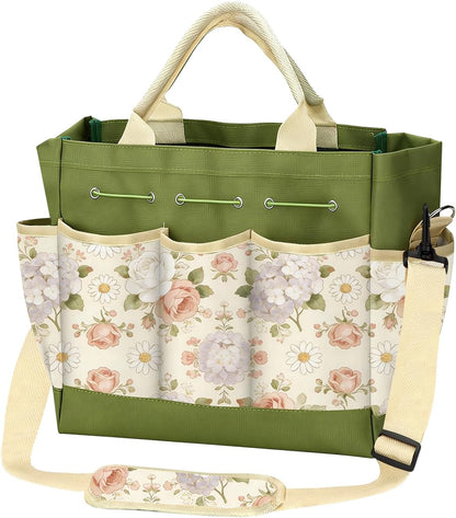 Gardening Tools Set with Floral Bag,Heavy Duty Stainless Steel Gardening Hand Tool with Rubber Non-Slip Handle,Gardening Gifts for Women Men, Mom, Dad,for Planting, Weeding & Seedling Transplanting