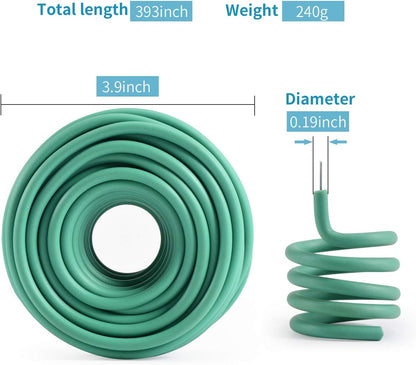 Soft Plant Tie, Garden Wire Tie for Plants Heavy Duty Reusable Plant Twist Ties for Gardening Home Office (Green, 32.8 feet)