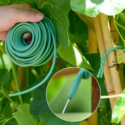 Soft Plant Tie, Garden Wire Tie for Plants Heavy Duty Reusable Plant Twist Ties for Gardening Home Office (Green, 32.8 feet)