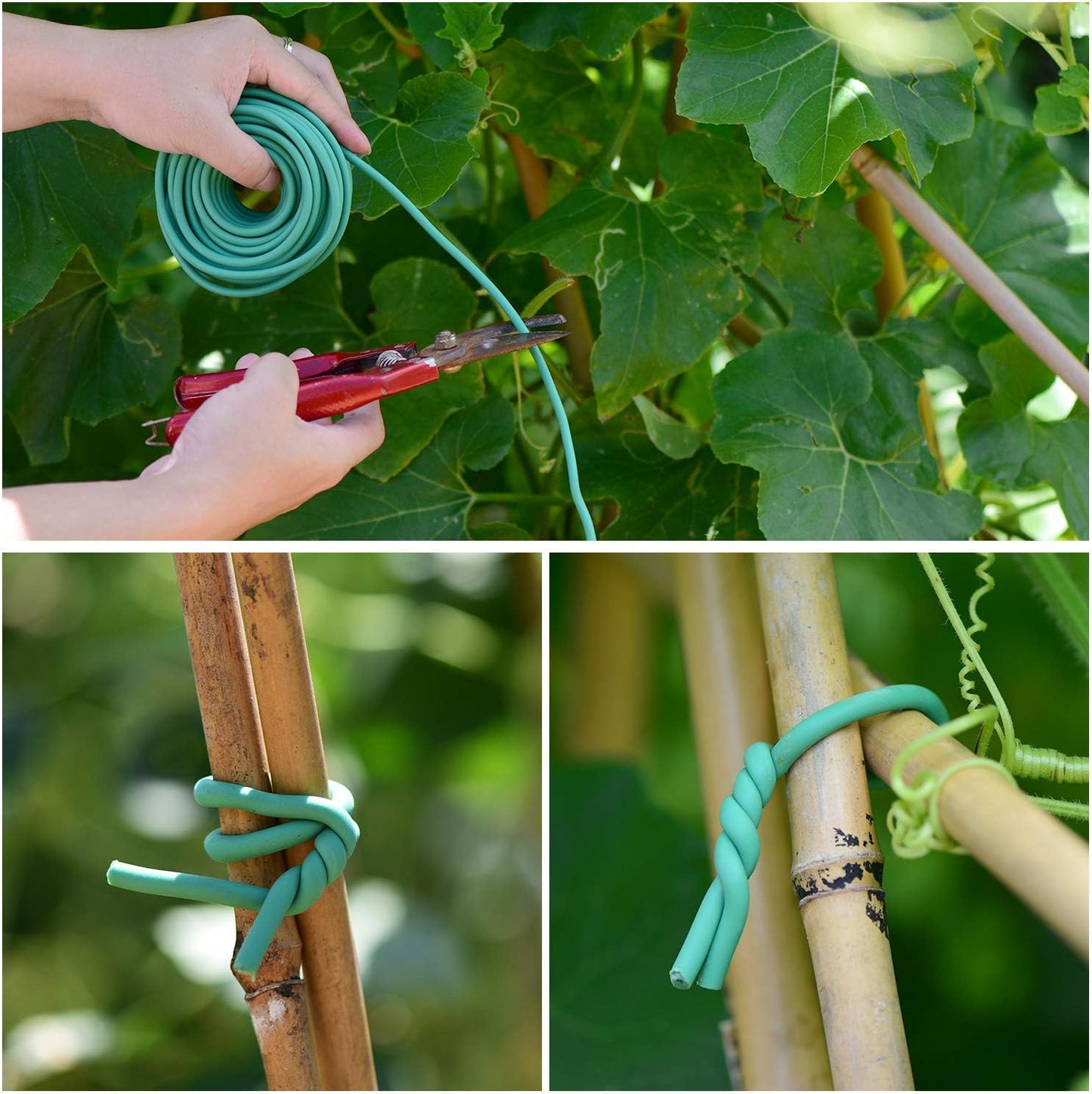 Soft Plant Tie, Garden Wire Tie for Plants Heavy Duty Reusable Plant Twist Ties for Gardening Home Office (Green, 32.8 feet)