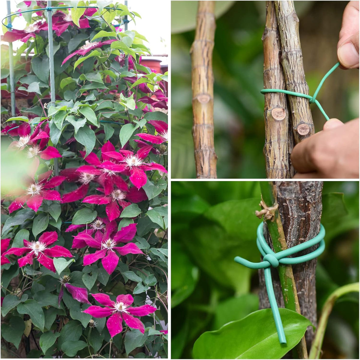 Soft Plant Tie, Garden Wire Tie for Plants Heavy Duty Reusable Plant Twist Ties for Gardening Home Office (Green, 32.8 feet)