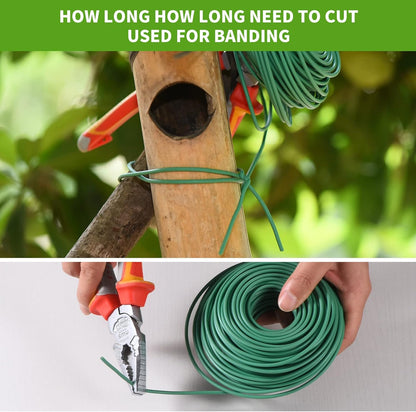Soft Plant Tie, Garden Wire Tie for Plants Heavy Duty Reusable Plant Twist Ties for Gardening Home Office (Green, 32.8 feet)