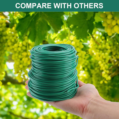 Soft Plant Tie, Garden Wire Tie for Plants Heavy Duty Reusable Plant Twist Ties for Gardening Home Office (Green, 32.8 feet)