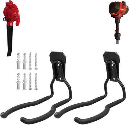 JuforminWeedeater Hanger, String Trimmer Hanger, Weed Eater Rack, Garage Wall Hooks, Power Tool Holder for Garage Wall, Utility Hooks for Garage Tool Organizers and Storage Black-4 Pcs