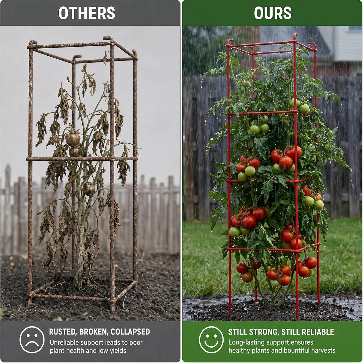 6-Pack 46inch Metal Tomato Cage for Garden Plant Support