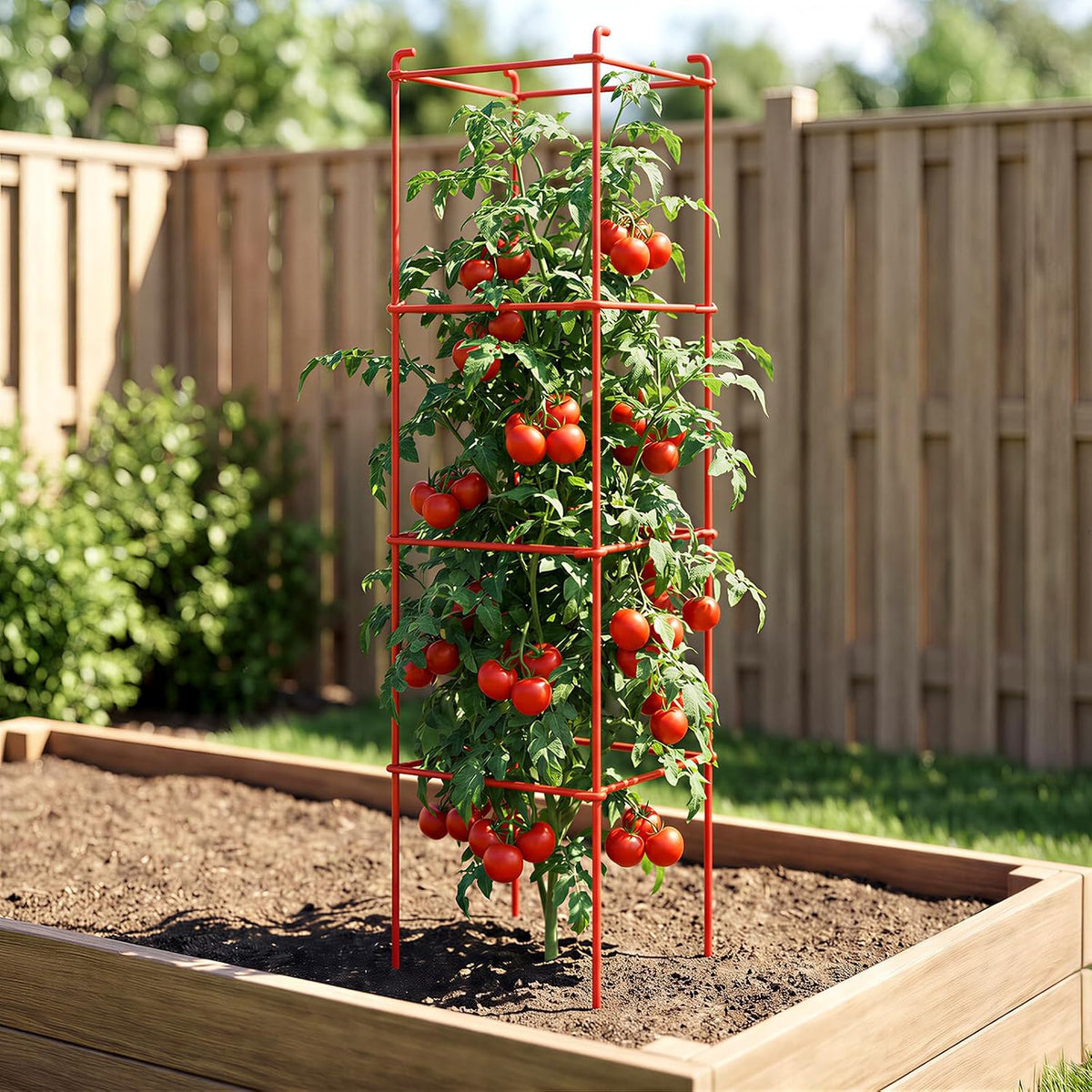 6-Pack 46inch Metal Tomato Cage for Garden Plant Support