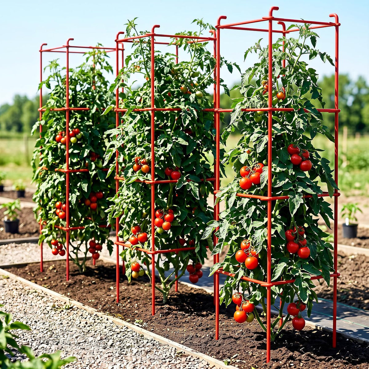 6-Pack 46inch Metal Tomato Cage for Garden Plant Support
