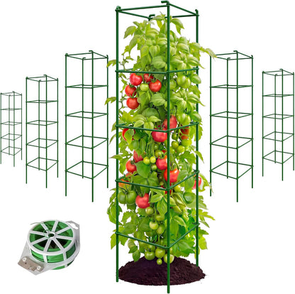6-Pack 46inch Metal Tomato Cage for Garden Plant Support