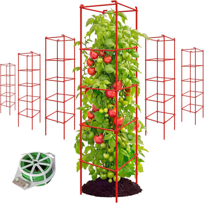 6-Pack 46inch Metal Tomato Cage for Garden Plant Support