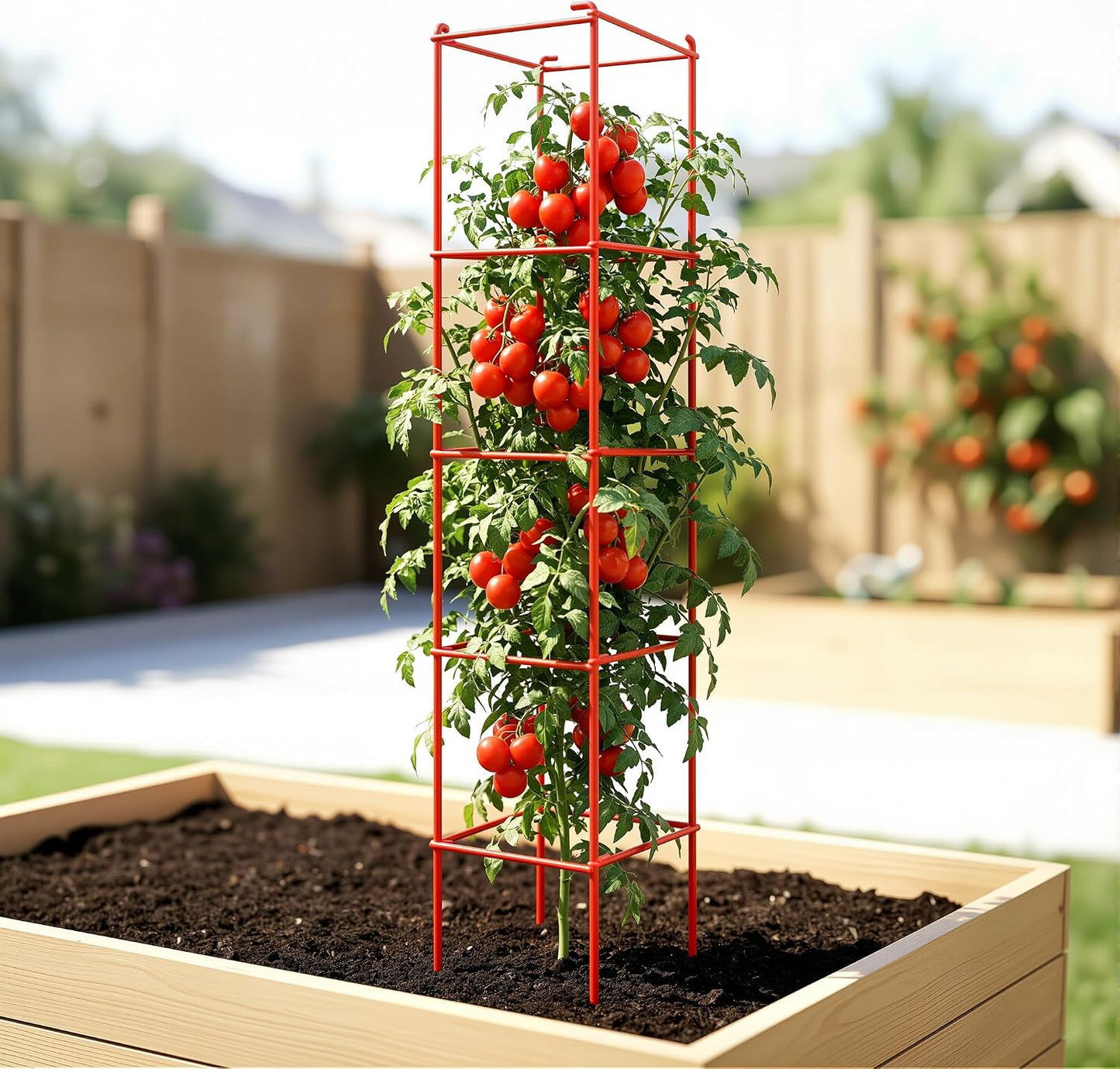 6-Pack 46inch Metal Tomato Cage for Garden Plant Support