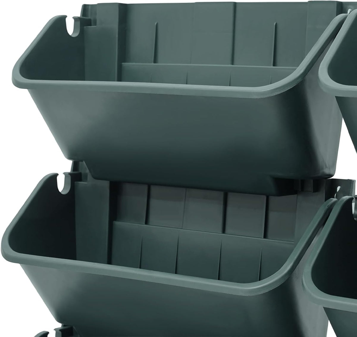 Vertical Wall Planter for Indoor Plant-Walls Mounted Pot with 4 Drainage Tray 16 Pack, 13 inch Dark Green for Decor, Plastic Pots Balcony Planters, Plants Hanging (16, Army Green)