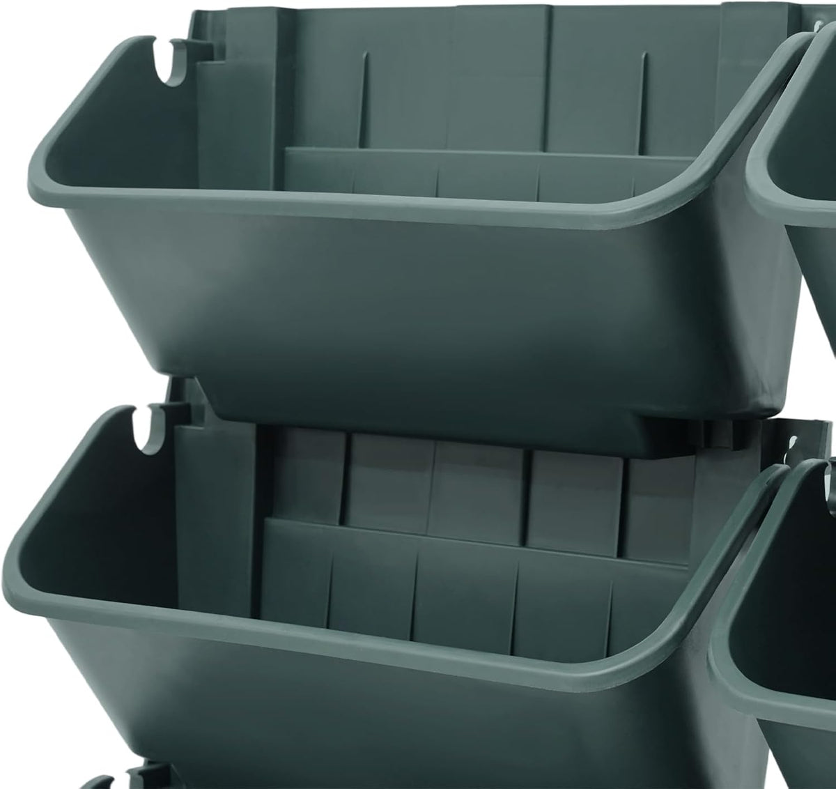 Vertical Wall Planter for Indoor Plant-Walls Mounted Pot with 4 Drainage Tray 16 Pack, 13 inch Dark Green for Decor, Plastic Pots Balcony Planters, Plants Hanging (16, Army Green)