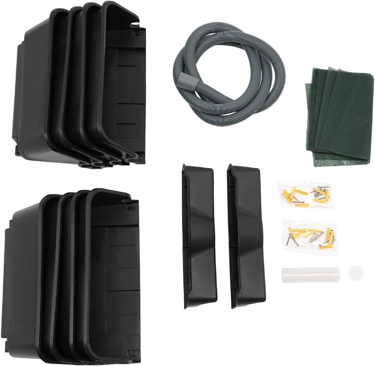 Vertical Wall Planter for Indoor Plant-Walls Mounted Pot with 4 Drainage Tray 16 Pack, 13 inch Dark Green for Decor, Plastic Pots Balcony Planters, Plants Hanging (16, Army Green)