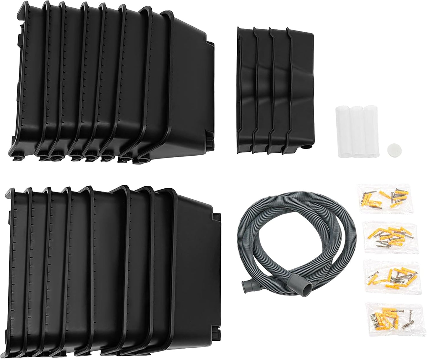 Vertical Wall Planter for Indoor Plant-Walls Mounted Pot with 4 Drainage Tray 16 Pack, 13 inch Dark Green for Decor, Plastic Pots Balcony Planters, Plants Hanging (16, Army Green)
