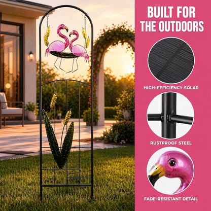 Solar Owl Garden Trellis Metal Climbing Plant Stake
