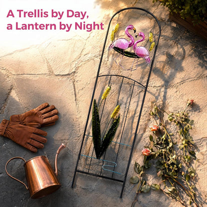 Solar Owl Garden Trellis Metal Climbing Plant Stake