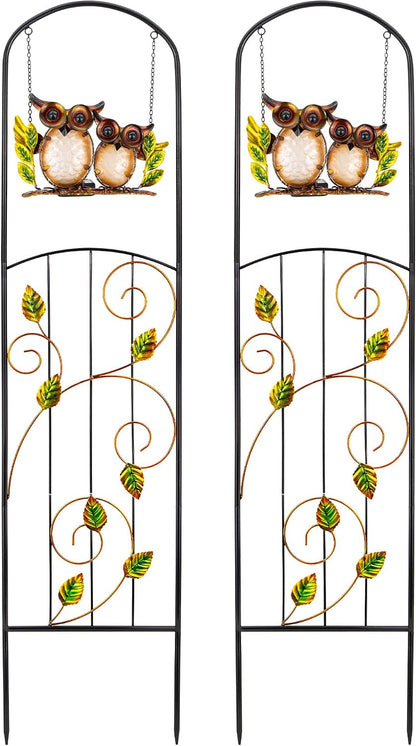 Solar Owl Garden Trellis Metal Climbing Plant Stake