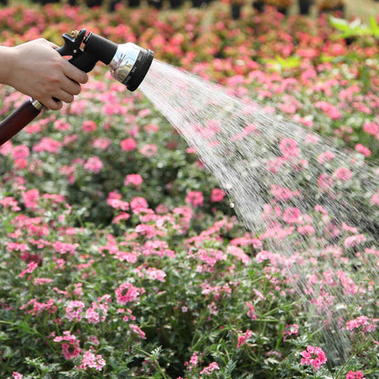 Metal Heavy Duty Water Spray Nozzle with 9 Adjustable Watering Patterns, Garden Hose Nozzle Sprayer for Watering Lawn and Garden,car Washing, Pets.