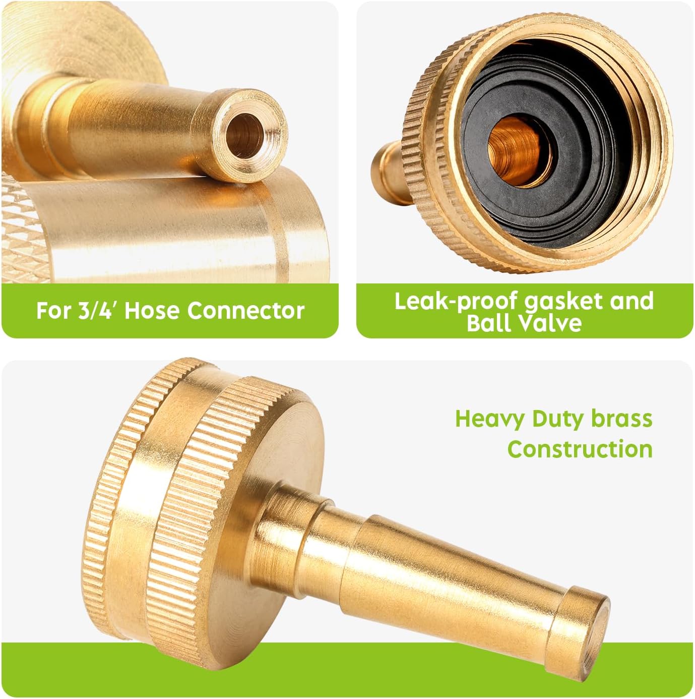 Metal Heavy Duty Water Spray Nozzle with 9 Adjustable Watering Patterns, Garden Hose Nozzle Sprayer for Watering Lawn and Garden,car Washing, Pets.
